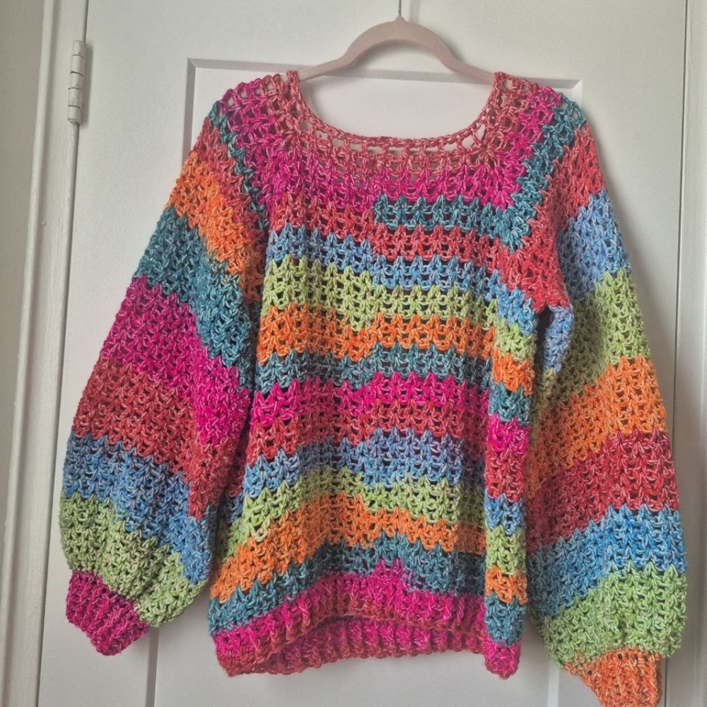 Multicolor Crochet Sweater